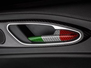 Alfa Romeo Giulia Interior Door Handle Trim Set - Carbon Fiber - Italian Theme Alfa Romeo Giulia Interior Door Handle Trim Set - Carbon Fiber - Italian Theme